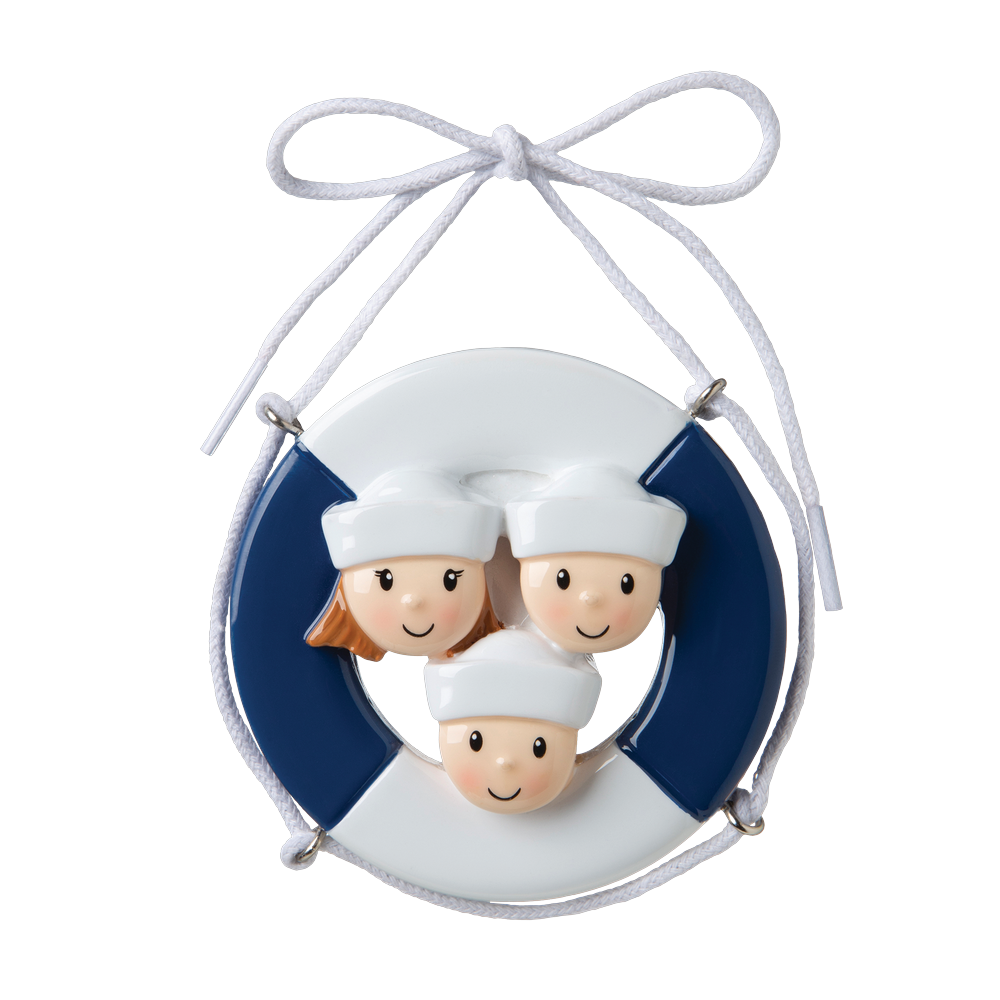 OR1676-3 - Cruise Ship Family of 3 Personalised Christmas Decoration