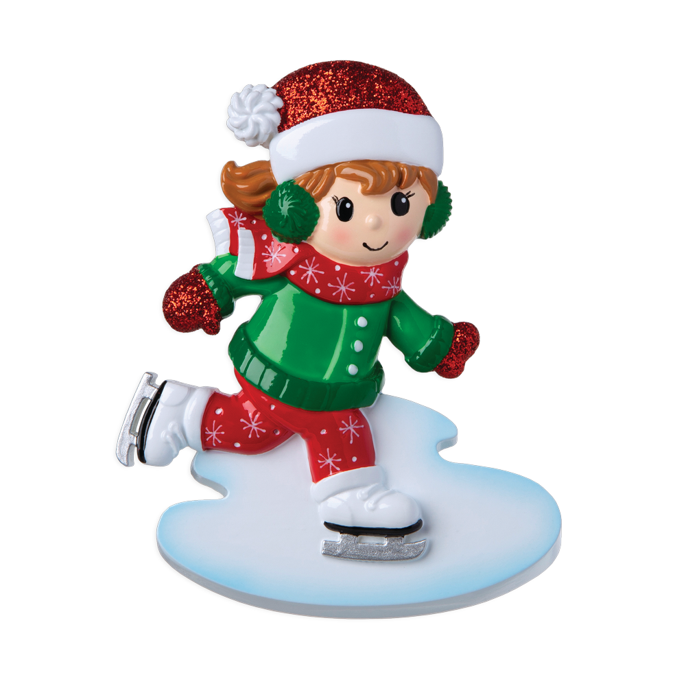 OR1959-G - Ice Skater Girl Personalised Christmas Decoration