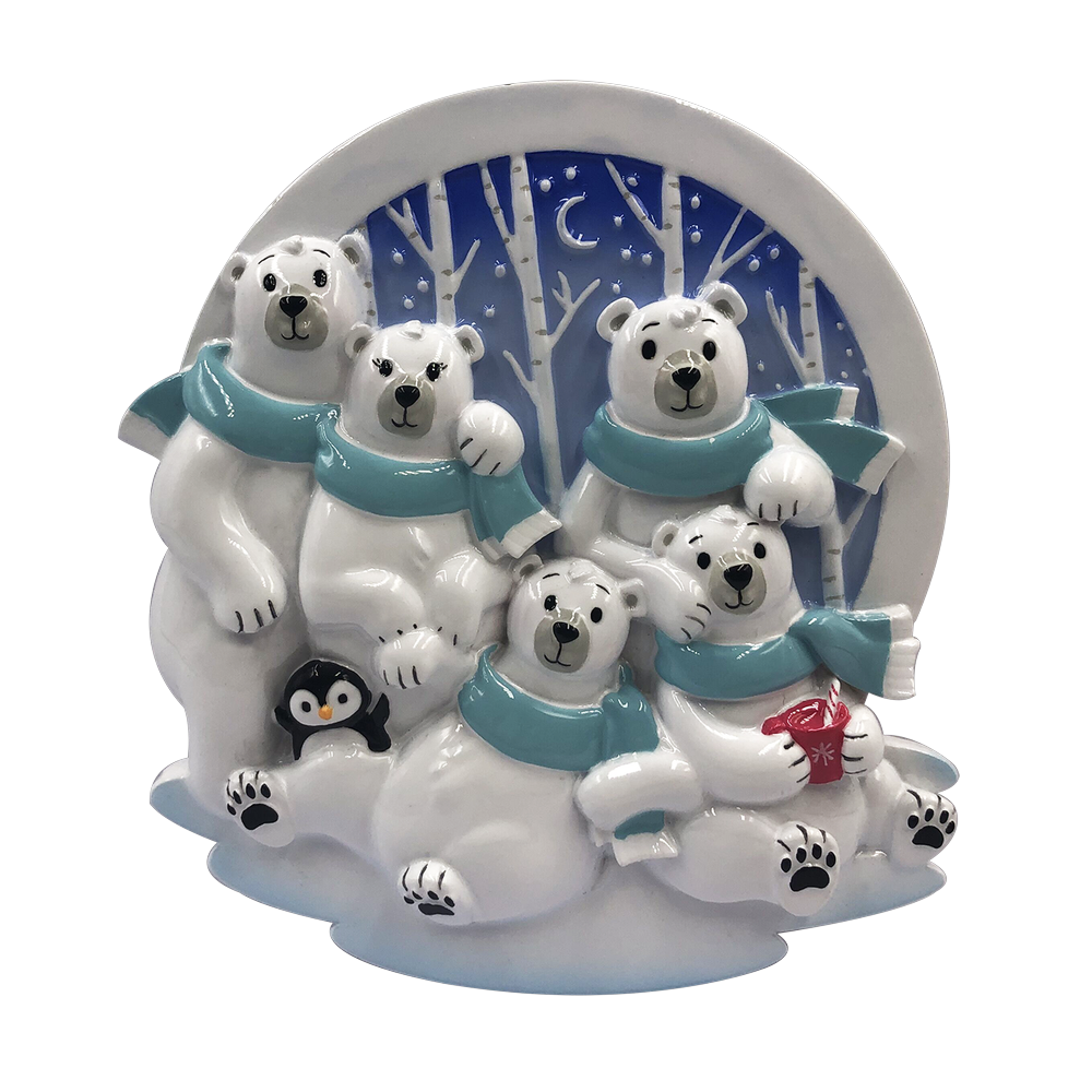 OR2022-5 - Polar Family of 5 Personalised Christmas Decoration