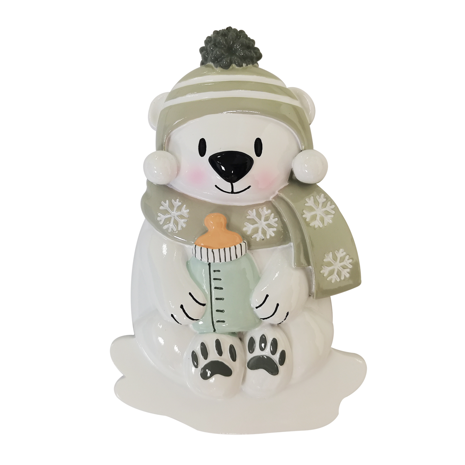 OR2230-NR - Baby Polar Bear (Gender Neutral) Personalised Christmas Decoration