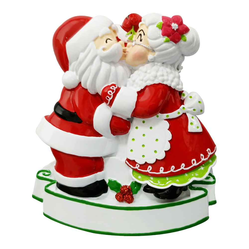 OR2391 - Mr. And Mrs. Clause Kissing Personalised Christmas Decoration