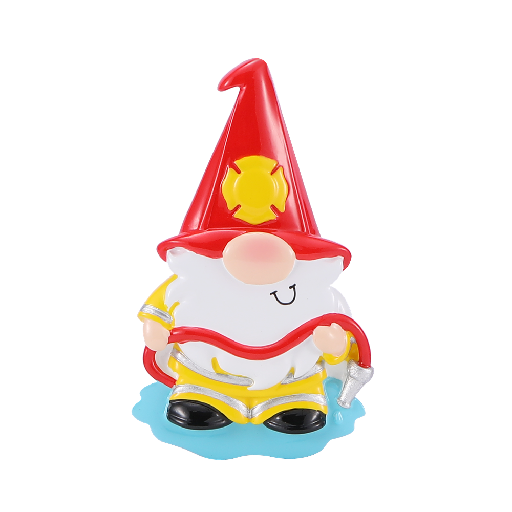 OR2535 - Gnome Fireman Personalised Christmas Decoration