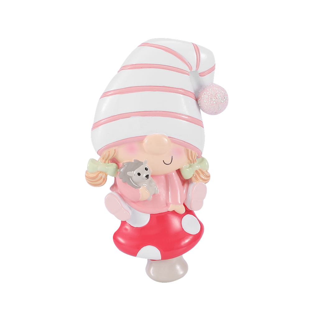 OR2539-P - Gnome Baby Girl Personalised Christmas Decoration