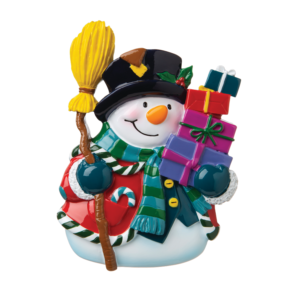 P18-03-081 - Snowman With Presents Personalised Christmas Decoration
