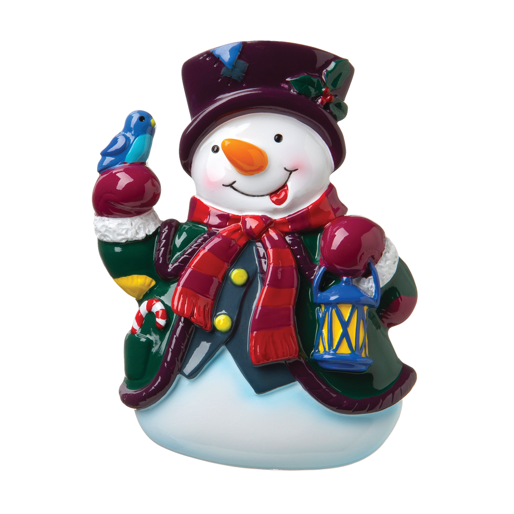 P18-03-082 - Snowman With Lantern Personalised Christmas Decoration