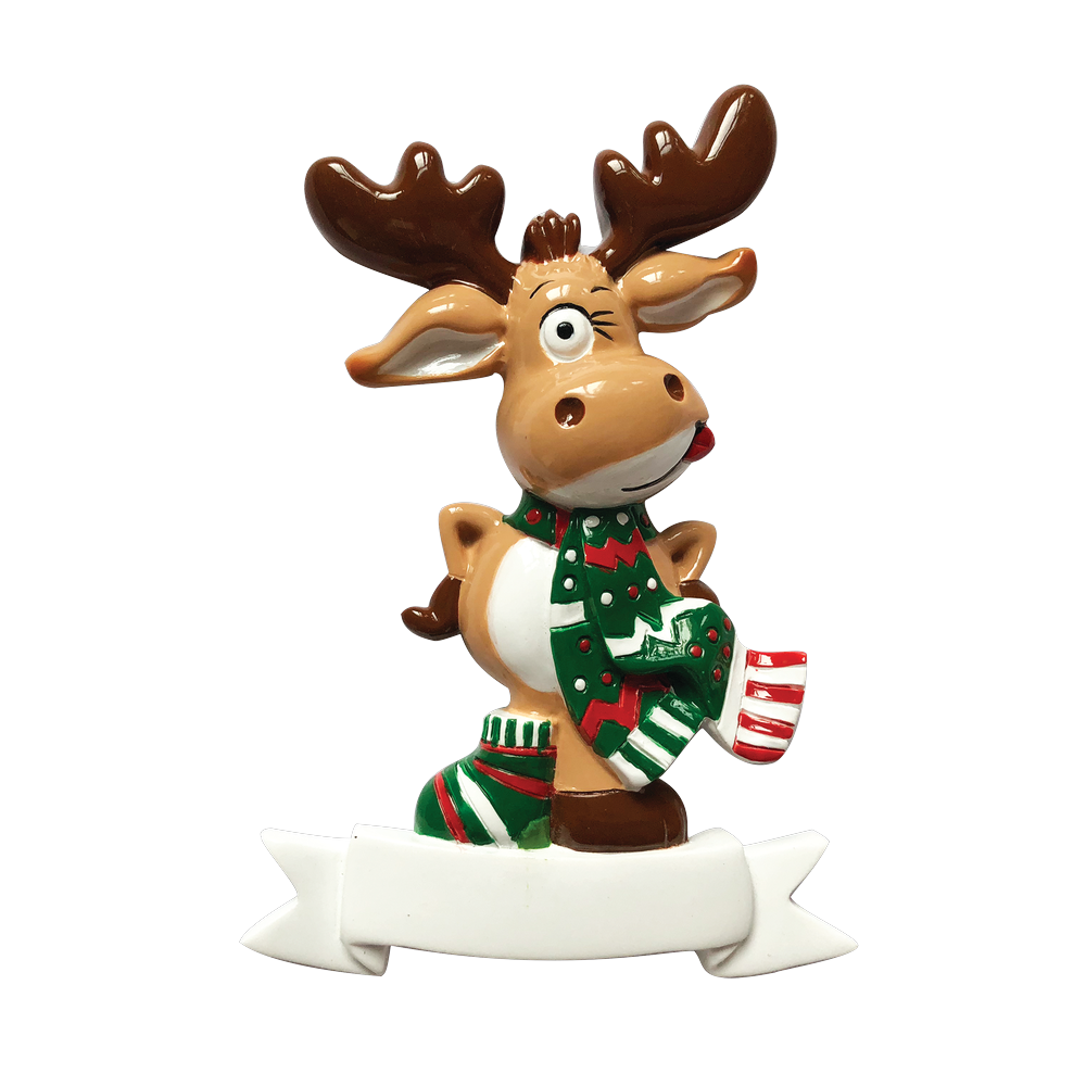 P18-03-103 - Funny Face Reindeer Personalised Christmas Decoration