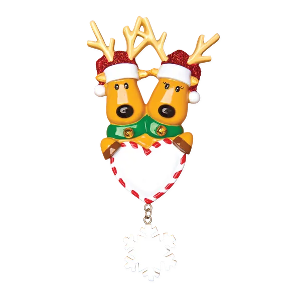 OR1018-2 - New Reindeer Couple Personalised Christmas Decoration