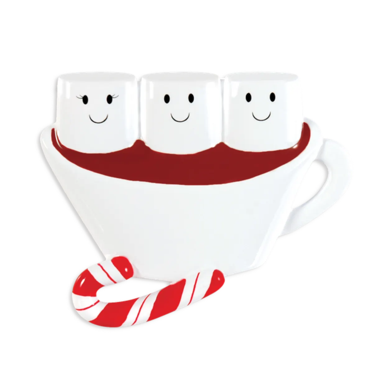 OR1213-3 - Hot Chocolate Family With 1 Kid Personalised Christmas Decoration