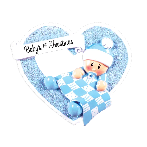 OR1339-B - Boy in Heart Personalised Christmas Decoration