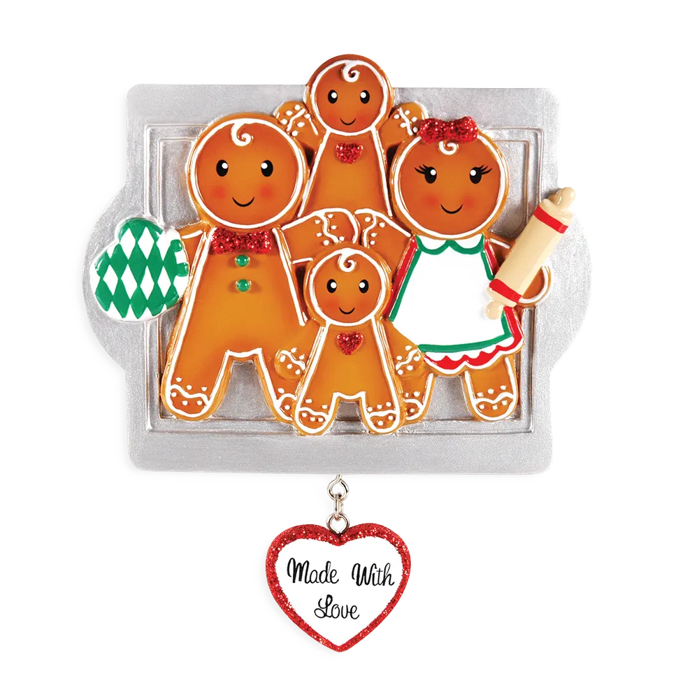 OR1345-4 - Made W/Love Family of 4 Personalised Christmas Decoration