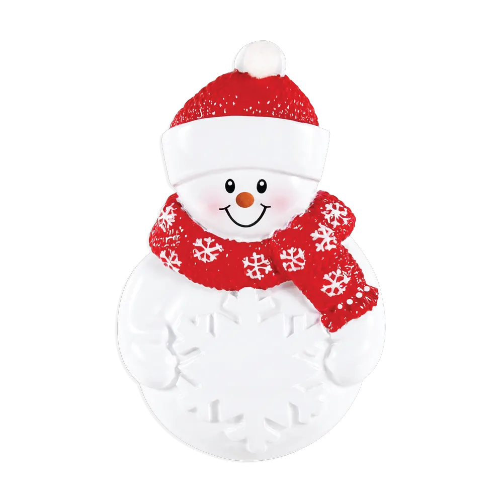OR1430 - Snowman W/Snowflake Personalised Christmas Decoration