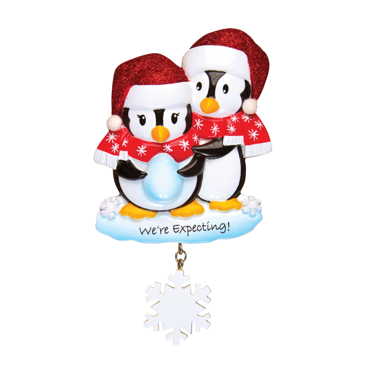 OR1498 - We're Expecting Penguins Personalised Christmas Decoration