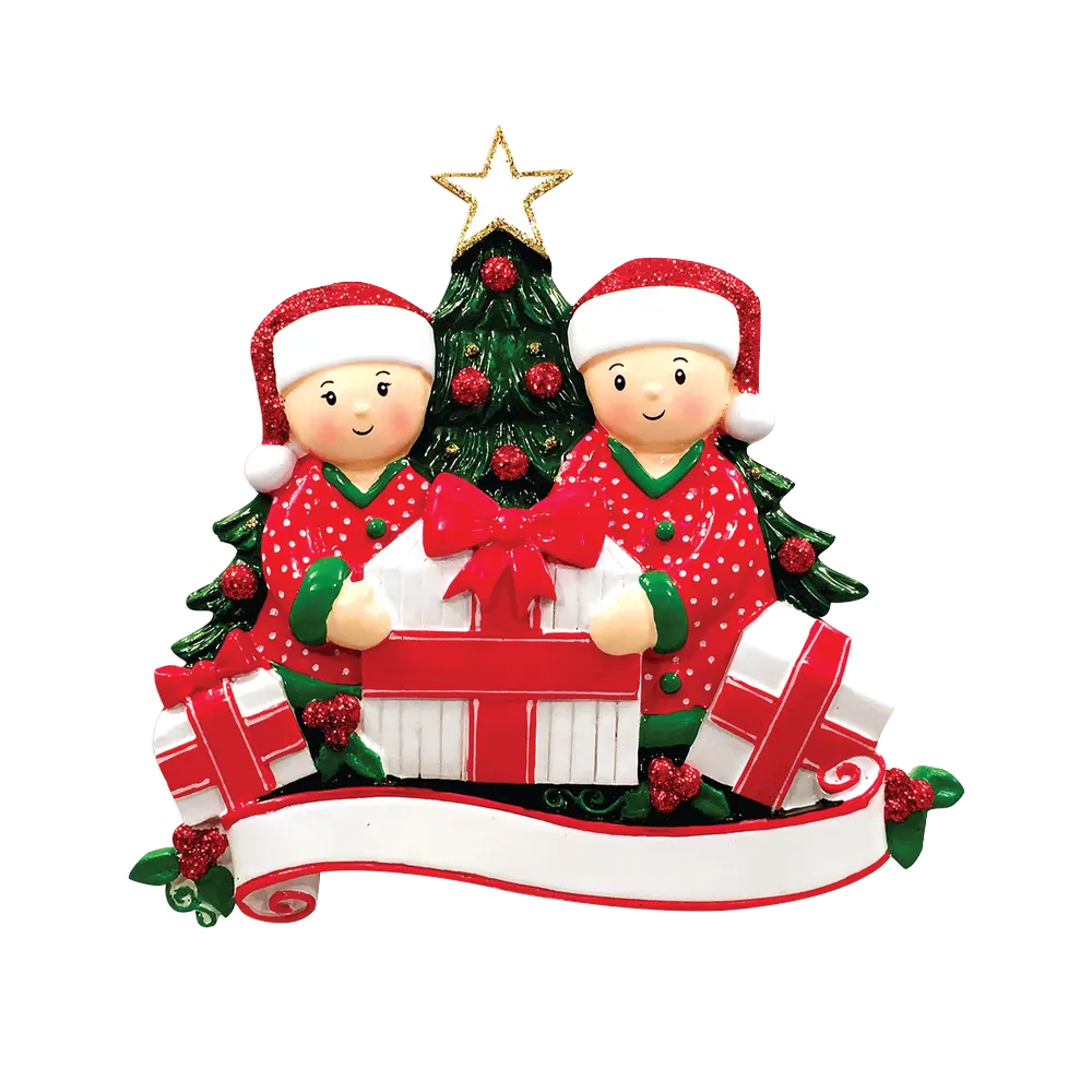 OR1523-2 - Opening Presents (Couple) Christmas Ornament