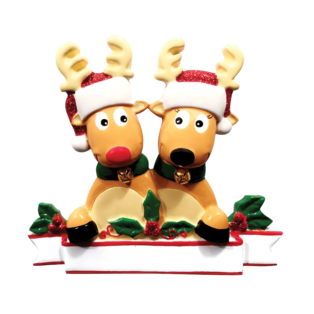 OR1527-2 - New Reindeer Family (Couple) Christmas Ornament