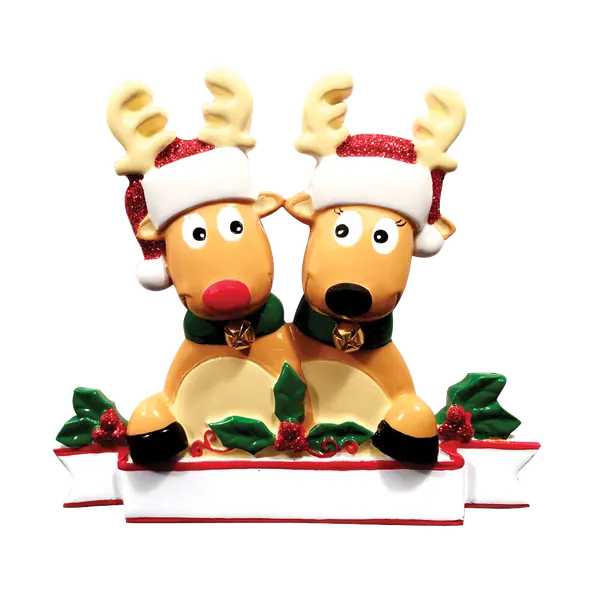 OR1527-2 - New Reindeer Family (Couple) Christmas Ornament