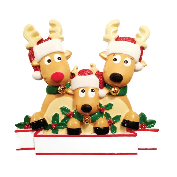 OR1527-3 - New Reindeer (Family of 3) Christmas Ornament