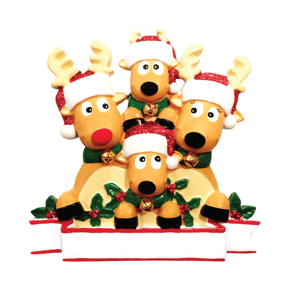 OR1527-4 - New Reindeer (Family of 4) Christmas Ornament