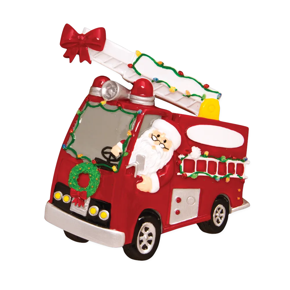 OR1583 - Christmas Parade Fire Truck Personalised Christmas Decoration