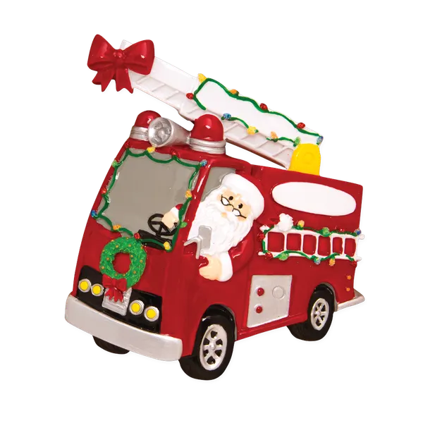 OR1583 - Christmas Parade Fire Truck Personalised Christmas Decoration