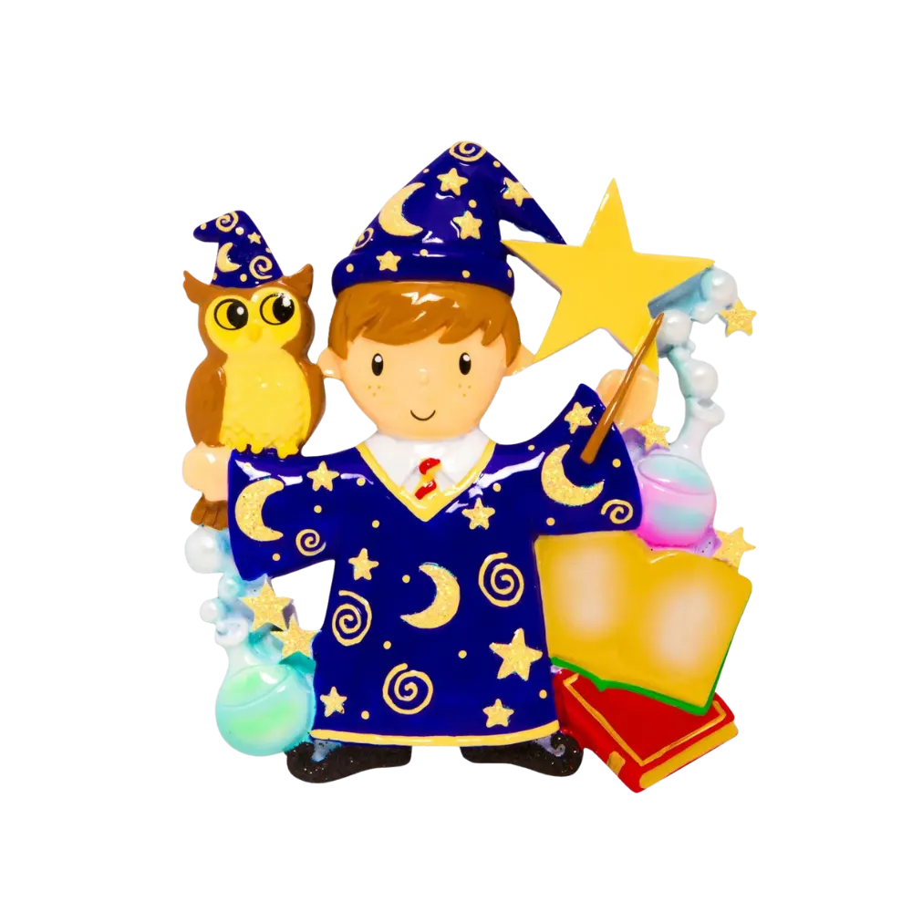 OR1584-BOY - Wizard Boy Personalised Christmas Decoration
