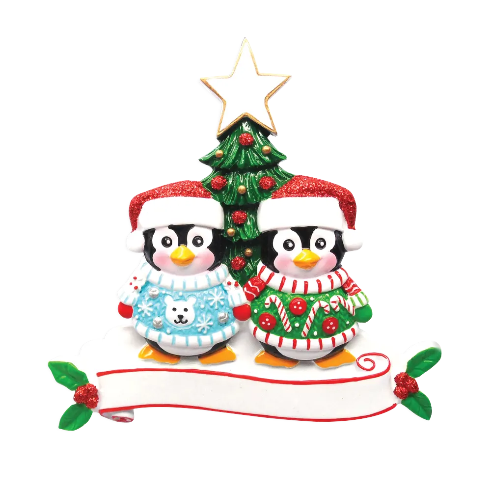 OR1602-2 - Ugly Sweater Couple Personalised Christmas Decoration