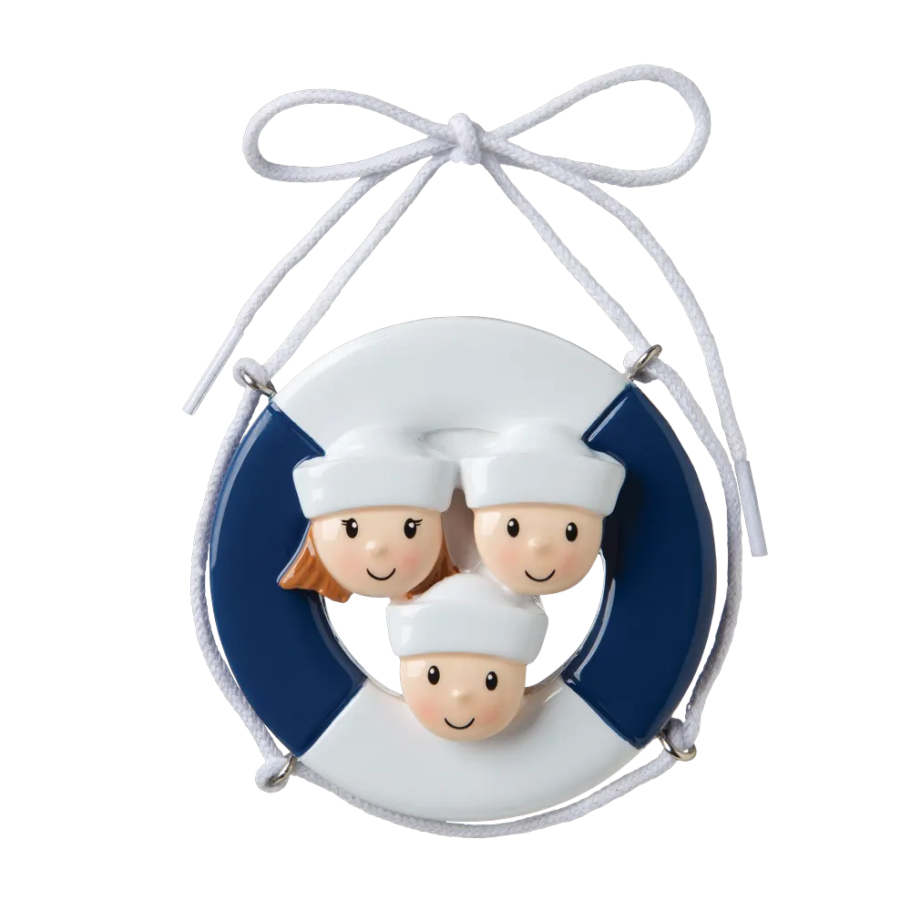 OR1676-3 - Cruise Ship Family of 3 Personalised Christmas Decoration