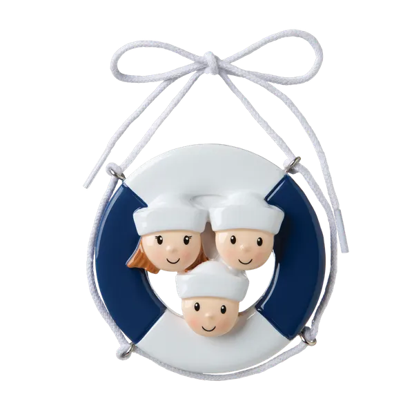 OR1676-3 - Cruise Ship Family of 3 Personalised Christmas Decoration