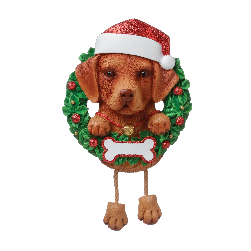 OR1712-CL - Chocolate Lab (Pure Breed) Personalised Christmas Decoration