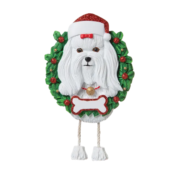 OR1712-MA - Maltese (Pure Breed) Personalised Christmas Decoration