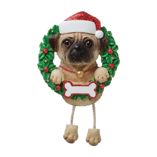 OR1712-PU - Pug (Pure Breed) Personalised Christmas Decoration