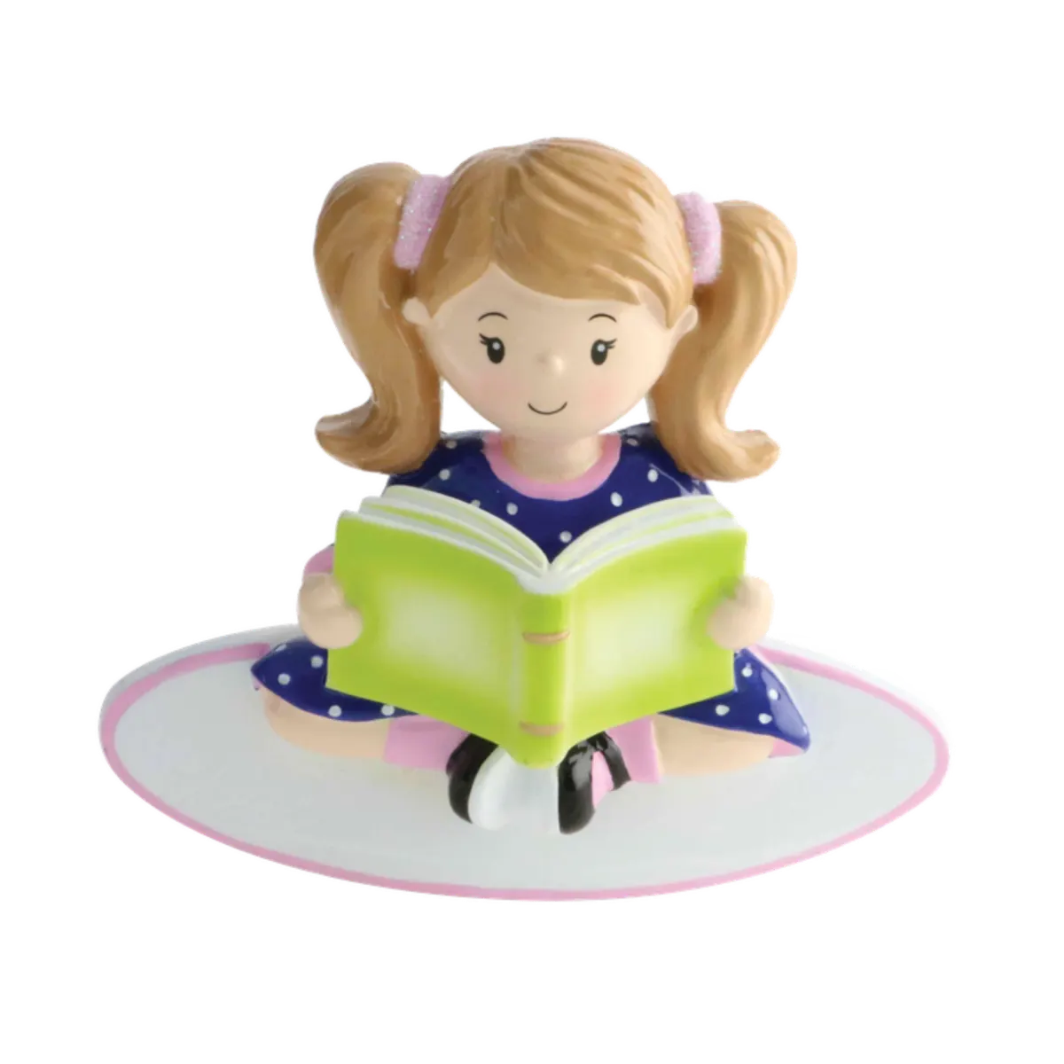 OR1750-G - Girl Reading A Book Personalised Christmas Decoration