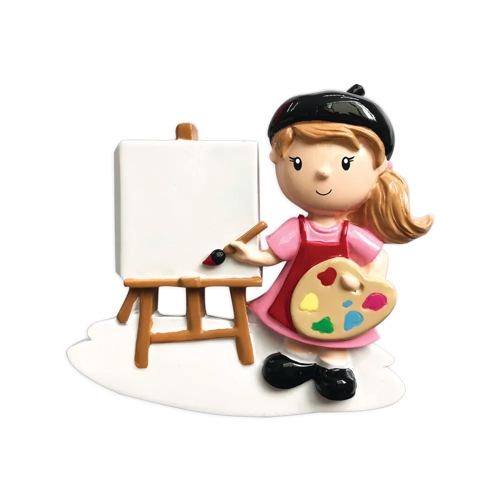 OR1751-G - Artist (Girl) Personalised Christmas Ornament
