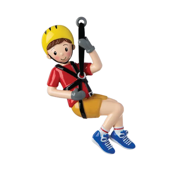 OR1930-B - Zip Line (Boy) Personalised Christmas Decoration