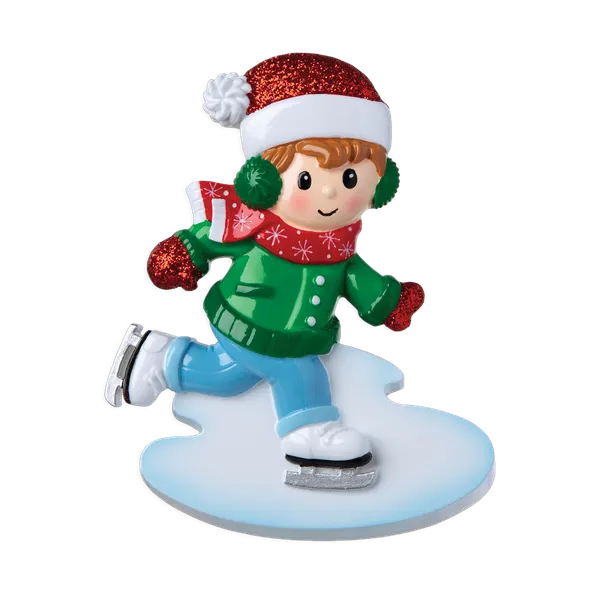 OR1959-B - Ice Skater Boy Personalised Christmas Decoration