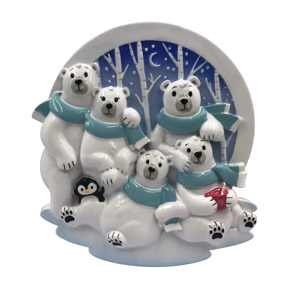 OR2022-5 - Polar Family of 5 Personalised Christmas Decoration