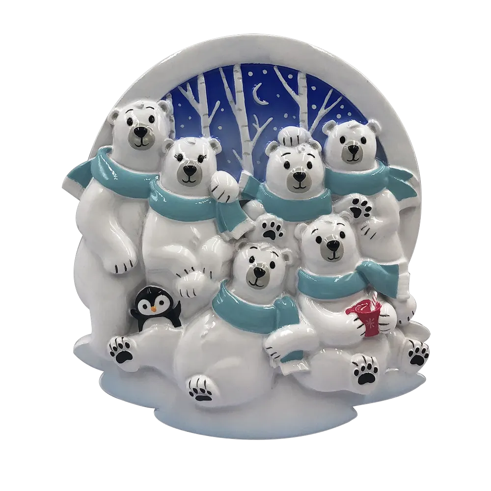 OR2022-6 - Polar Family of 6 Personalised Christmas Decoration