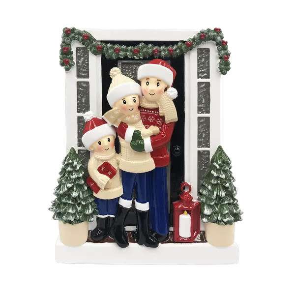 OR2026-3 - Farm House Family of 3 Personalised Christmas Decoration