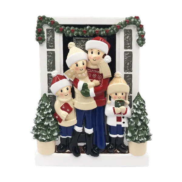OR2026-4 - Farm House Family of 4 Personalized Christmas Decoration