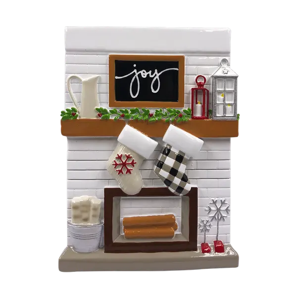 OR2030-2 - Fireplace Mantle Family of 2 Personalised Christmas Decoration