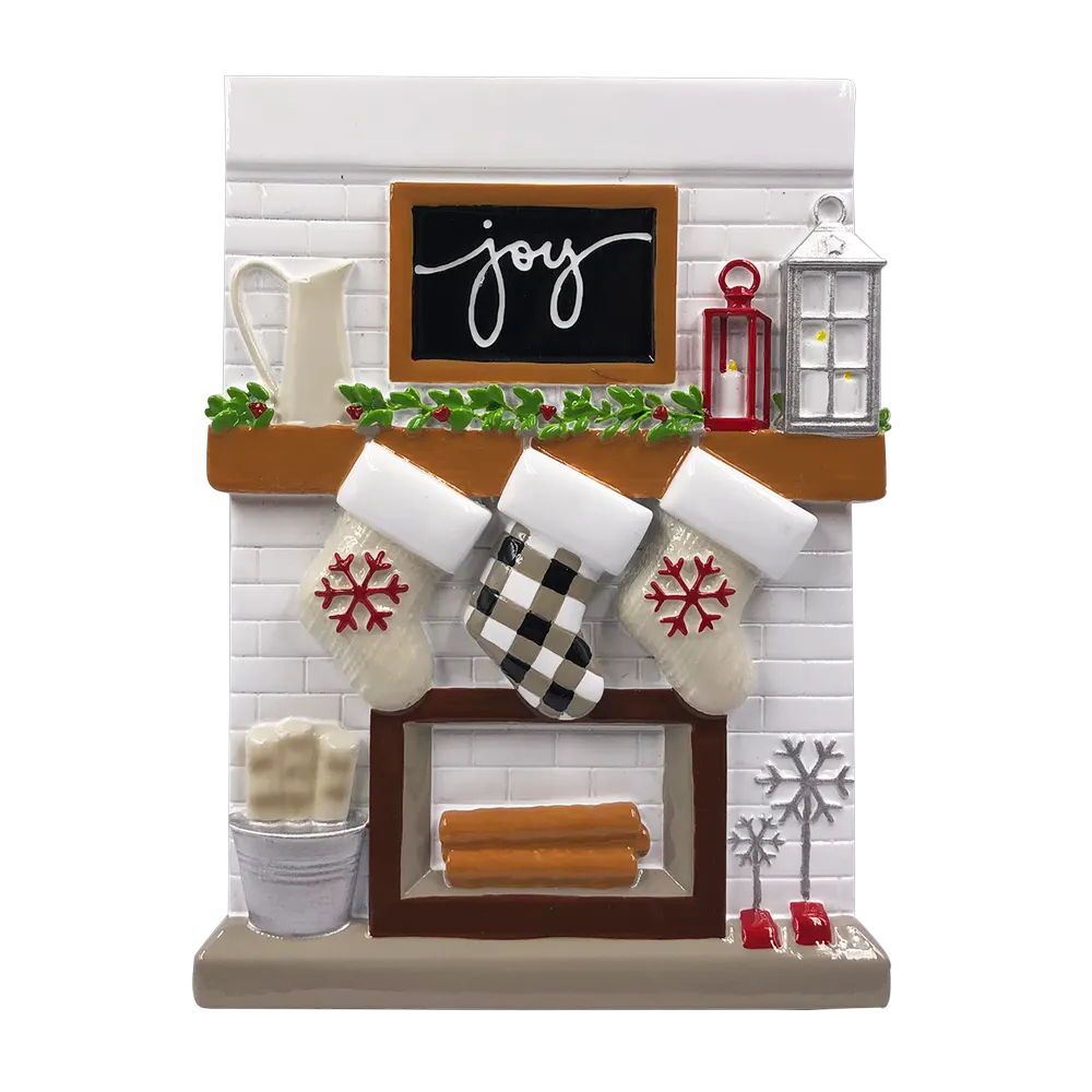 OR2030-3 - Fireplace Mantle Family of 3 Personalised Christmas Decoration
