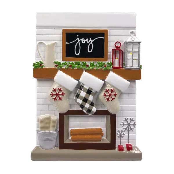 OR2030-3 - Fireplace Mantle Family of 3 Personalised Christmas Decoration