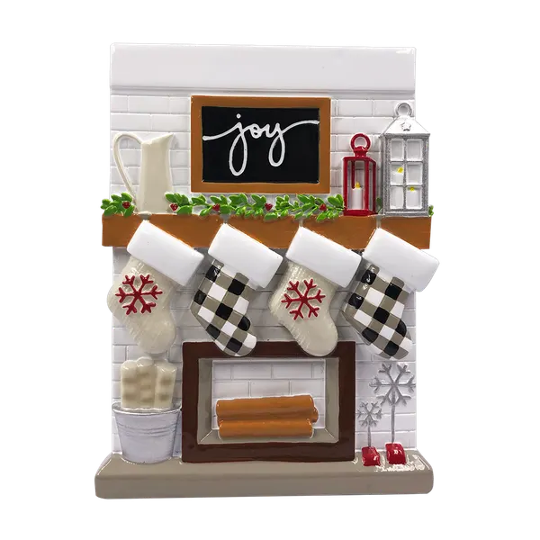 OR2030-4 - Fireplace Mantle Family of 4 Personalised Christmas Decoration