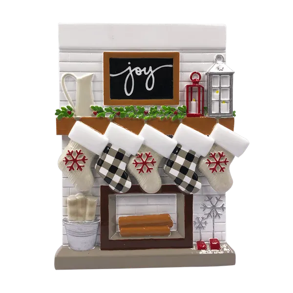 OR2030-5 - Fireplace Mantle Family of 5 Personalised Christmas Decoration
