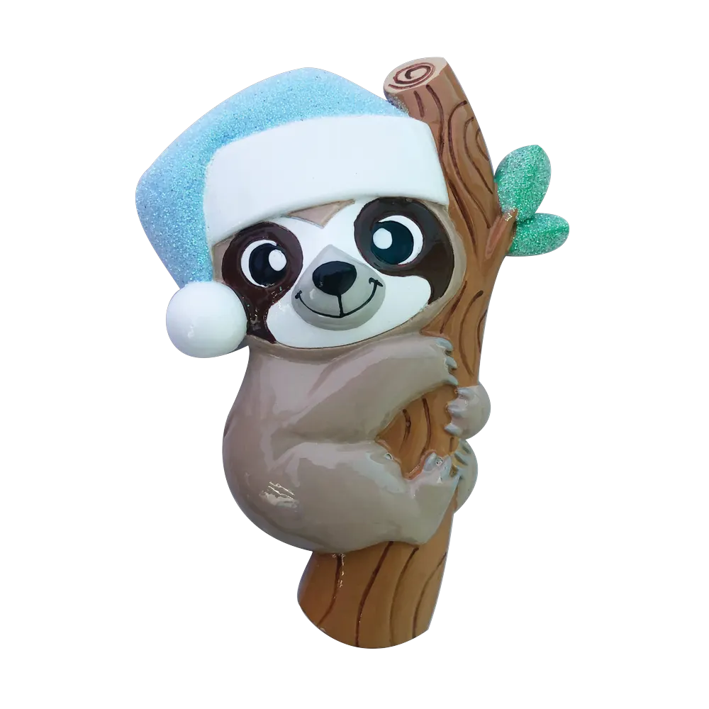 OR2157-B - Baby Sloth (Blue) Personalised Christmas Decoration