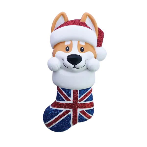 OR2169 - Corgi in Stocking Personalised Christmas Decoration