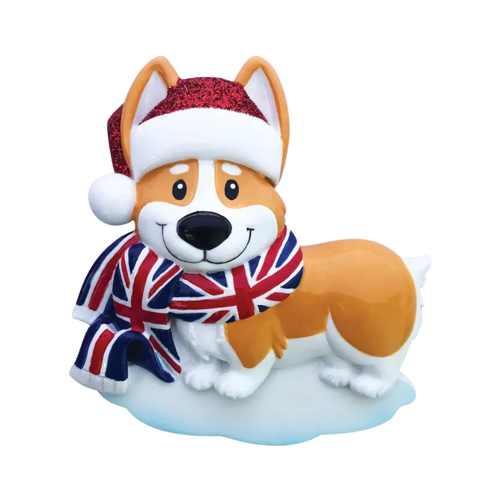 OR2170 - Corgi in Scarf Personalised Christmas Decoration