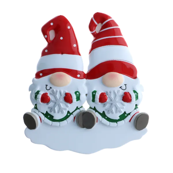 OR2221-2 - Gnome Family of 2 Personalised Christmas Decoration