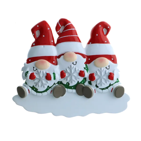 OR2221-3 - Gnome Family of 3 Personalised Christmas Decoration