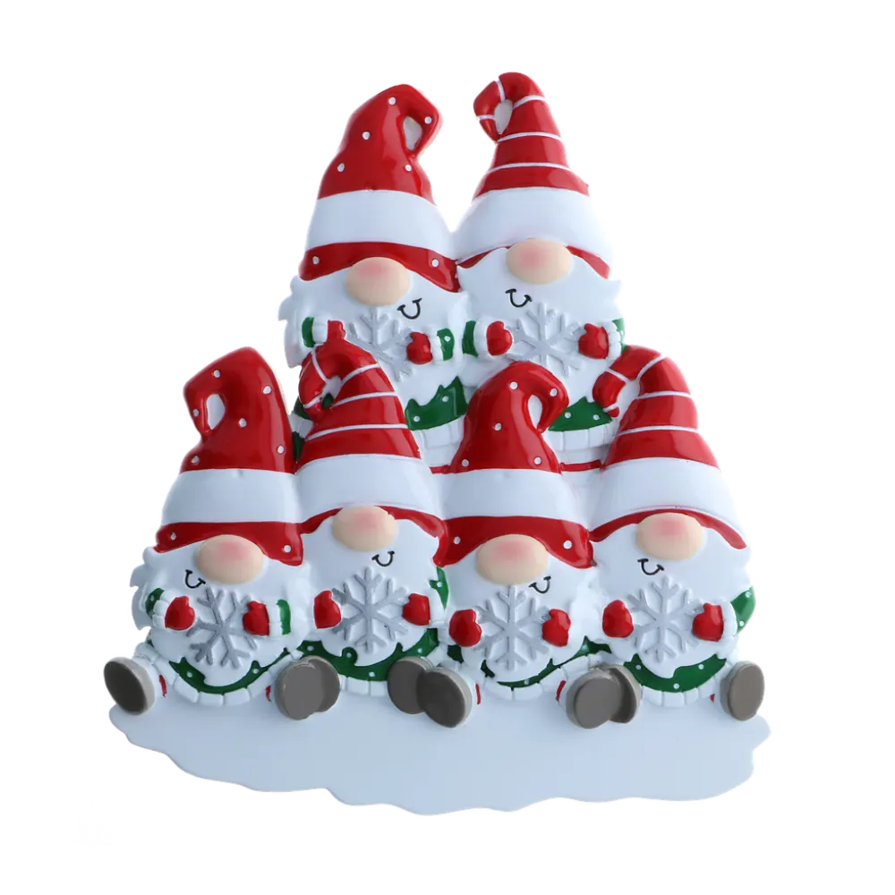 OR2221-6 - Gnome Family of 6 Personalised Christmas Decoration