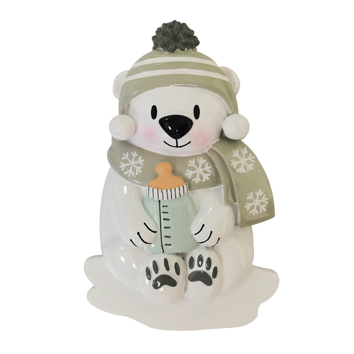OR2230-NR - Baby Polar Bear (Gender Neutral) Personalised Christmas Decoration